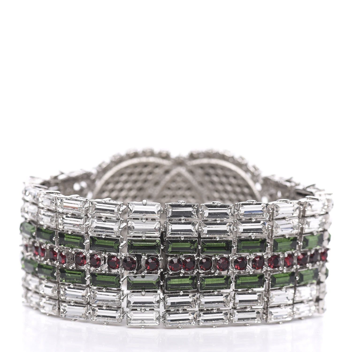 Gucci Crystals Double G Web Tennis Bracelet L 3 of 5