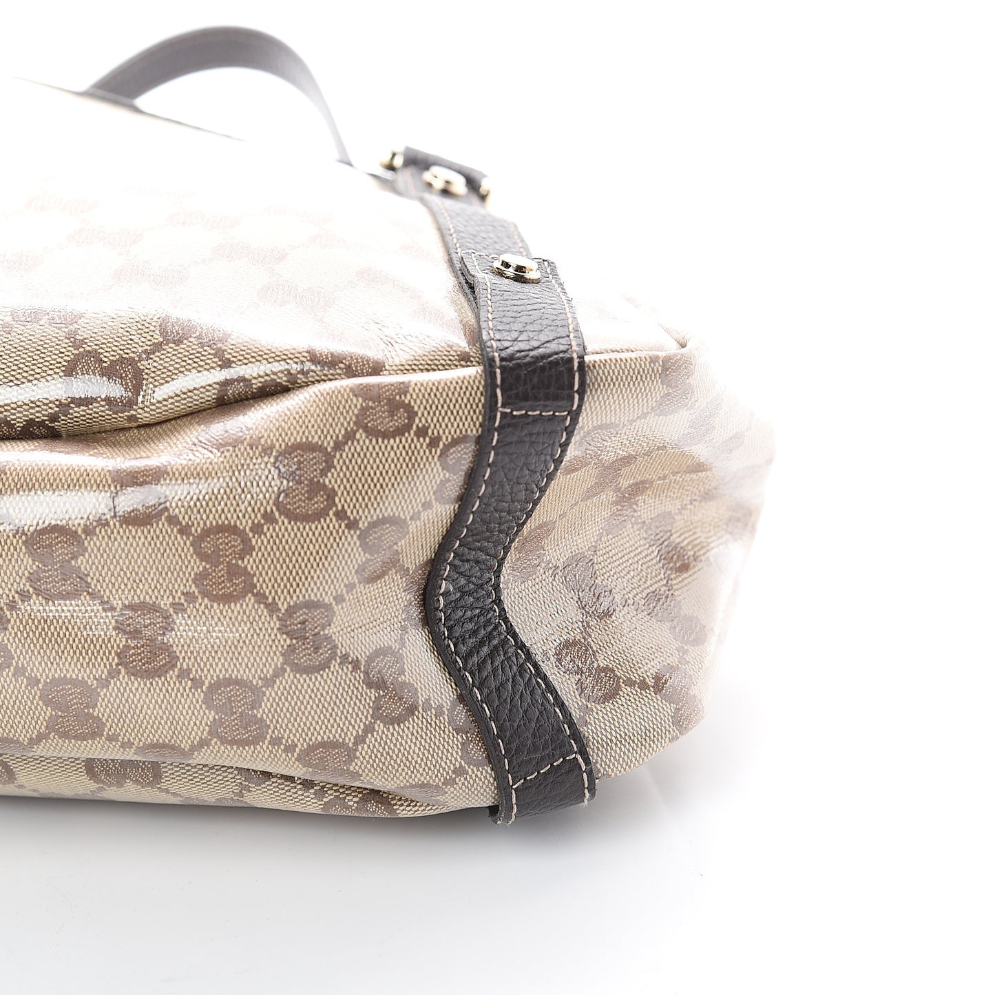 Crystal Monogram Medium Abbey Shoulder Bag Dark Brown