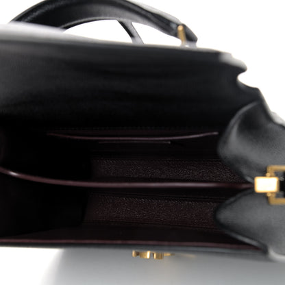 Saint Laurent Grain de Poudre Mini Classic Monogram Cassandra Top Handle Black Rouge Legion 4 of 4