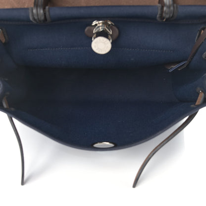 Hermes Toile Vache Hunter Herbag Zip PM 31 Bleu Marine Ebene 5 of 12