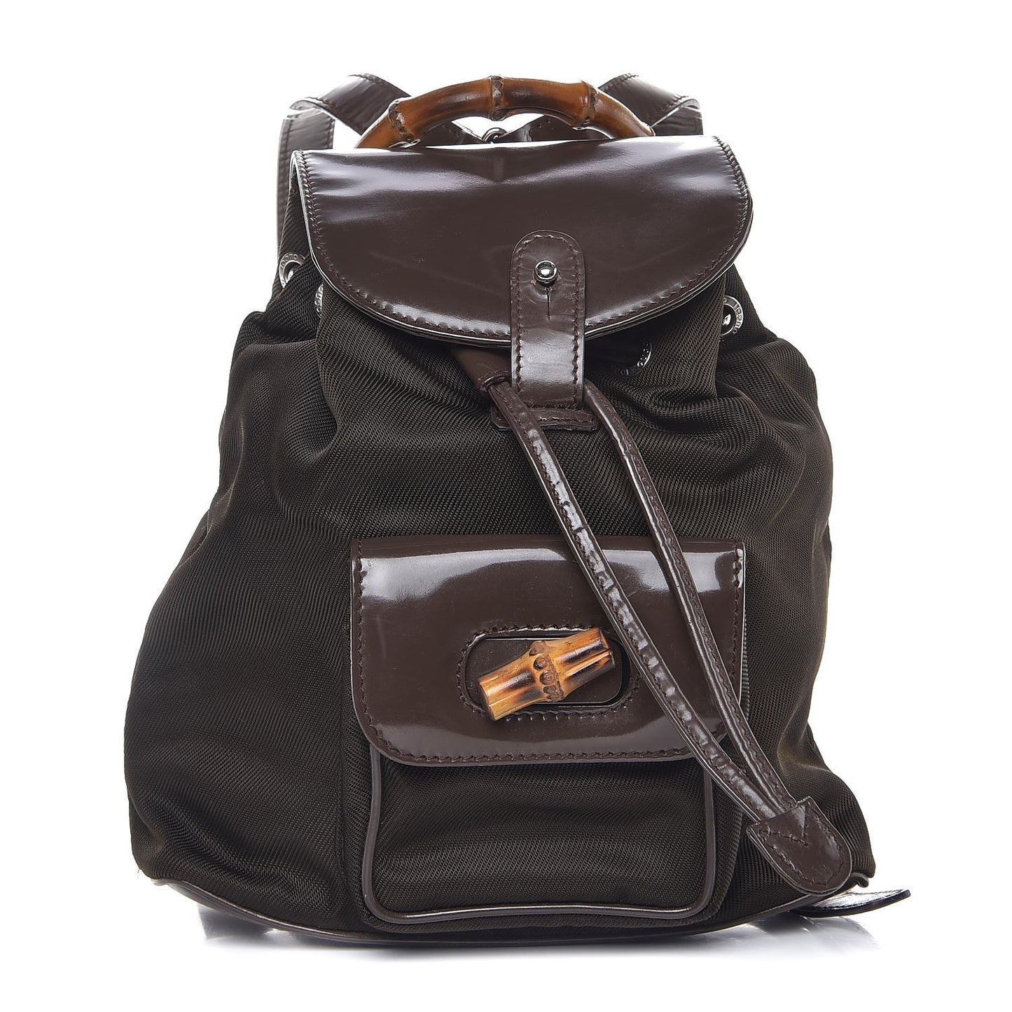 Nylon Bamboo Backpack Brown