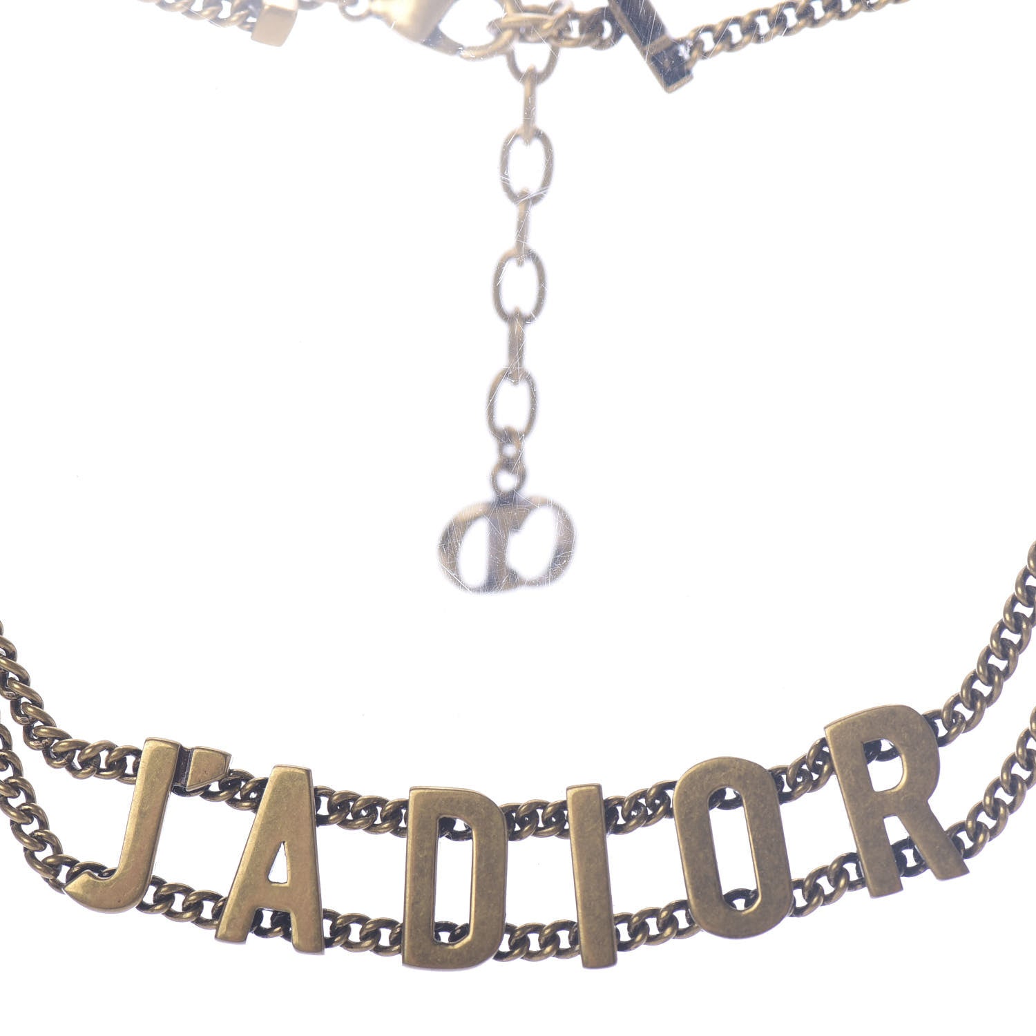 Christian Dior Metal J'Adior Choker Necklace Aged Gold 2 of 4
