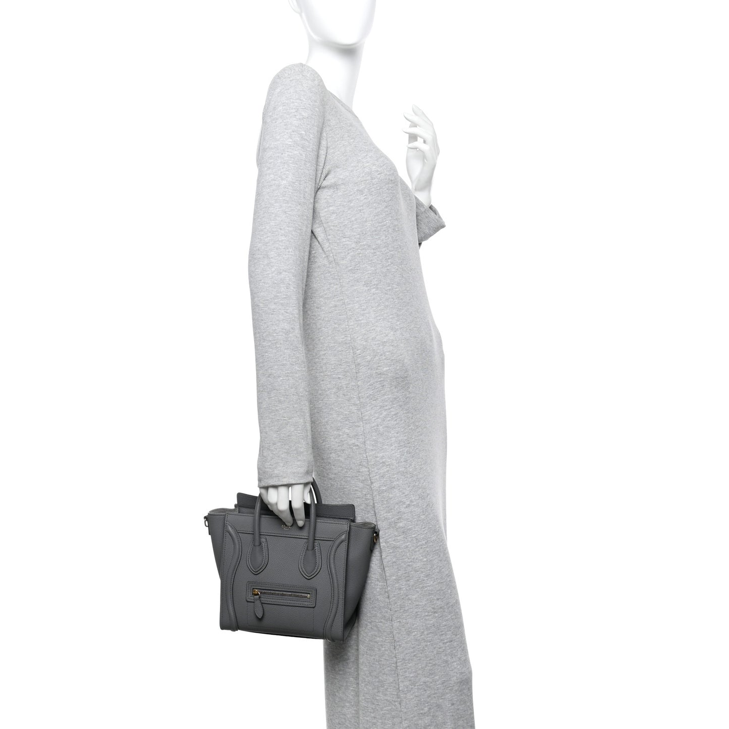 Drummed Calfskin Nano Luggage Kohl