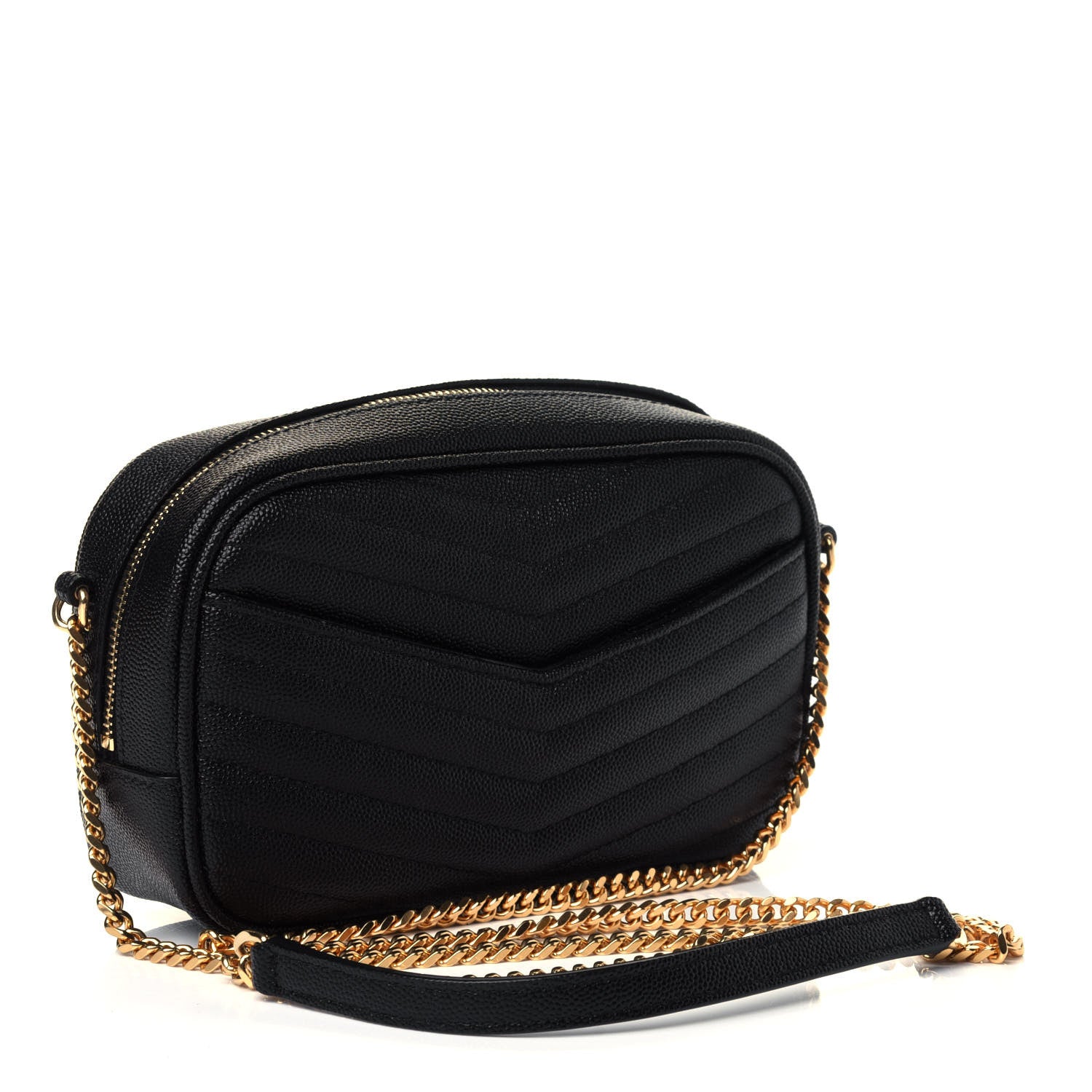 Saint Laurent Grain De Poudre Matelasse Monogram Mini Lou Camera Bag Black 2 of 4