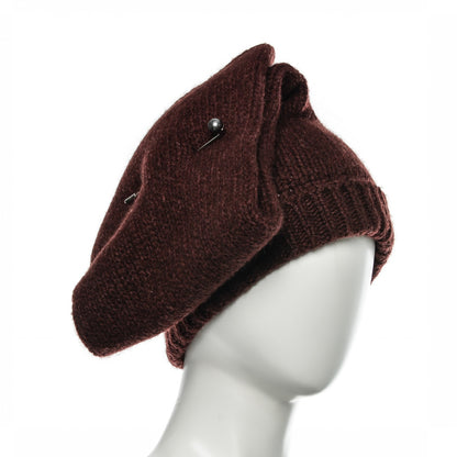 Louis Vuitton Yak Chapman Eyeball Bonnet Beanie Hat Bordeaux 2 of 6