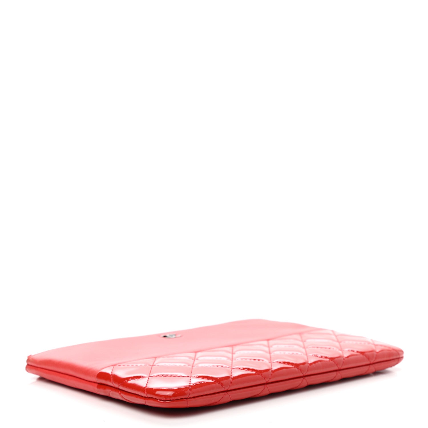 Chanel Calfskin Patent Quilted Medium Cosmetic Case Red 4 of 12
