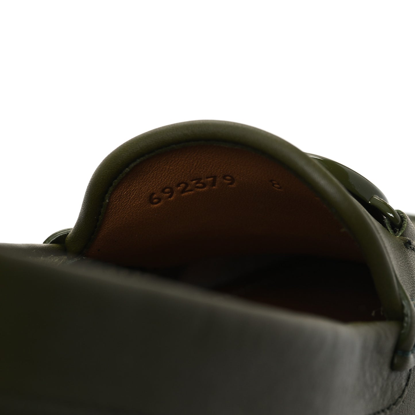 Soft Clove Calfskin Monochrome Mens Interlocking G Driver Loafers 8 Juniper Green