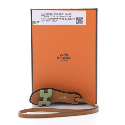 Hermes Epsom Butler Calfskin Hunter Oran Nano Bag Charm Sable Vert Criquet 5 of 5
