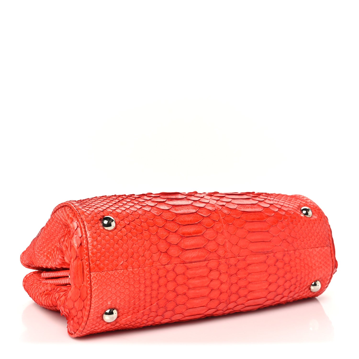 Chanel Snakeskin East West Kisslock Flap Red 4 of 10