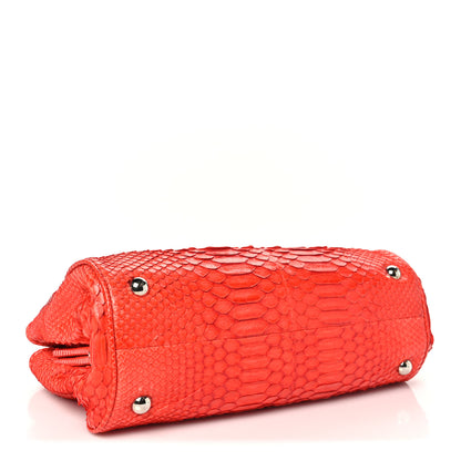 Chanel Snakeskin East West Kisslock Flap Red 4 of 10