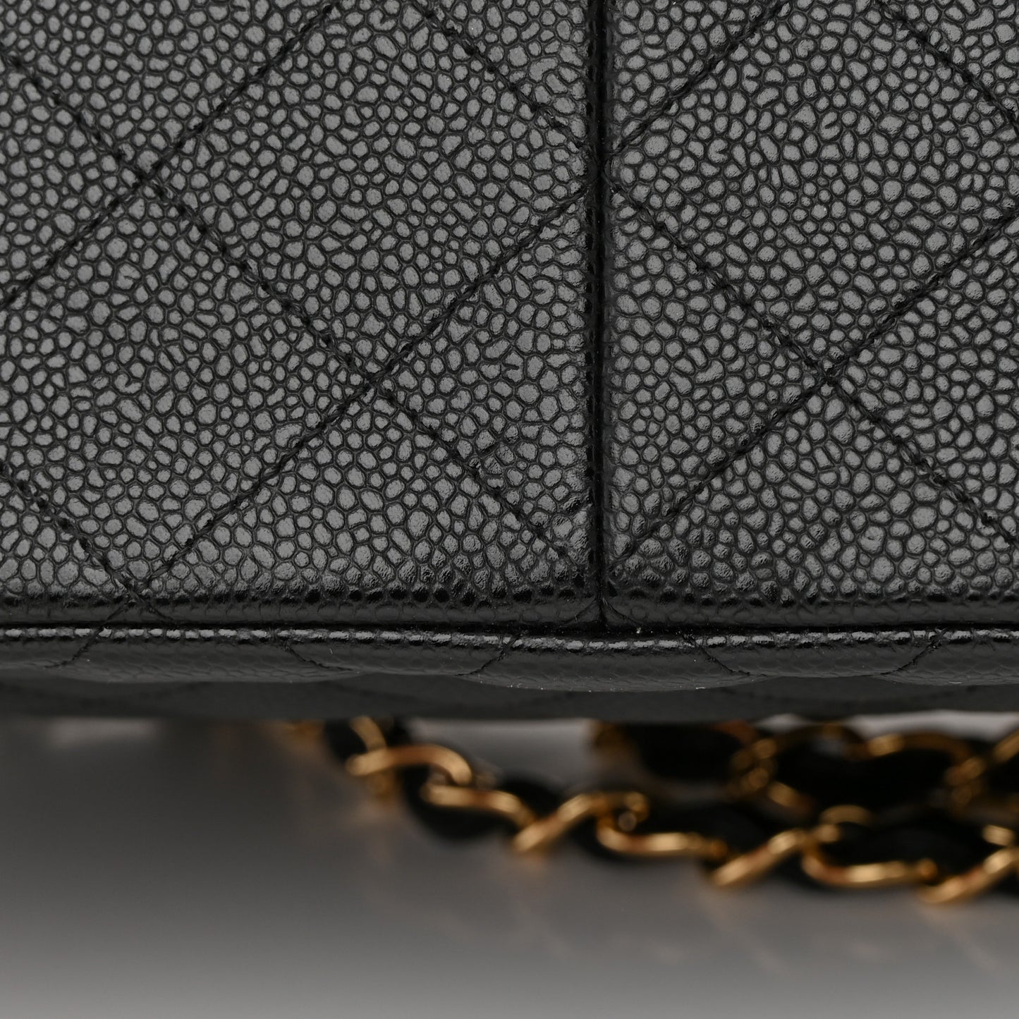 Caviar Quilted Jumbo Double Flap Black