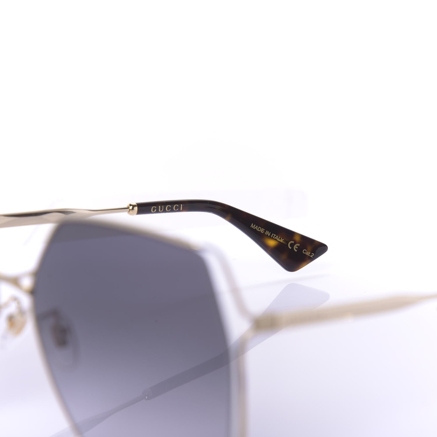 Gucci Oversized Sunglasses GG0817S Gold 6 of 7