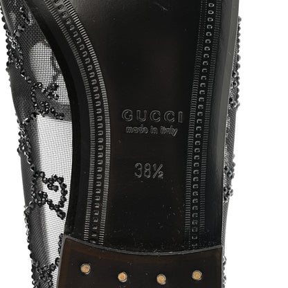 Gucci Tela Retino Kid Scamosciato Crystal GG Monogram Jordaan Loafer 38.5 Black 8 of 9