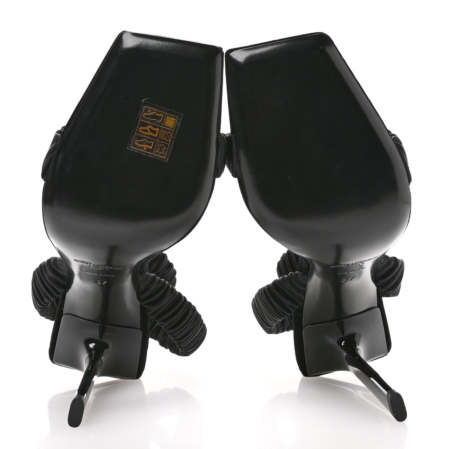 Crepe Satin Pam 110 Sandals 37 Black