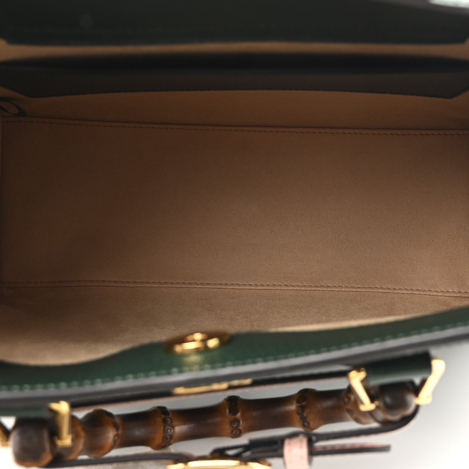 Gucci Textured Dollar Calfskin Web Small Diana Tote Bag Vintage Green Powder Pink 5 of 12