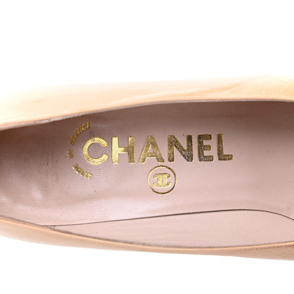 Chanel Lambskin Cap Toe CC Pumps 36 Beige Black 8 of 22