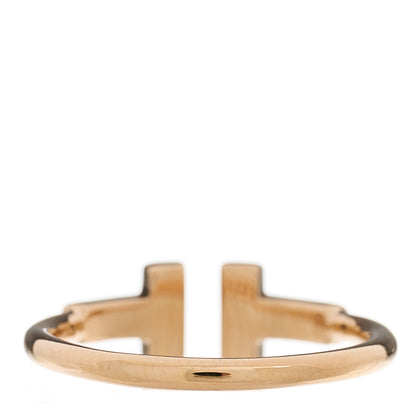 Tiffany 18K Rose Gold Diamond T Wire Ring 53 6.25 3 of 5