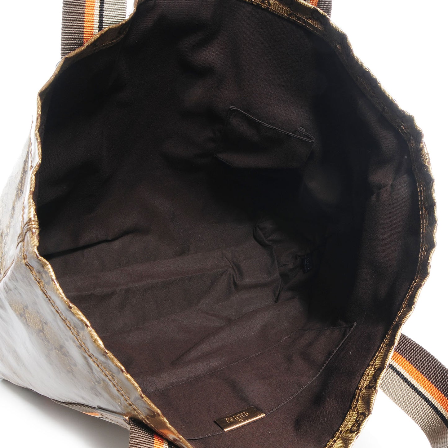 Crystal Monogram Medium Web Handle Vertical Tote Bronze
