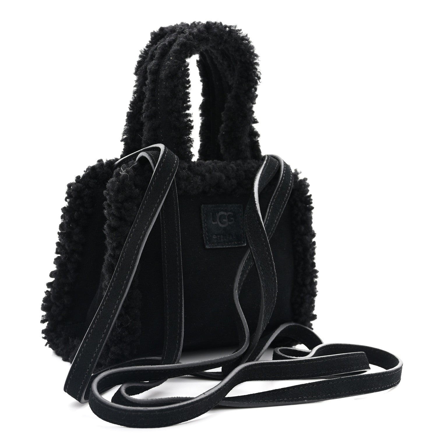 Telfar X UGG Suede shearling Small Shopping Bag Black 3 of 9