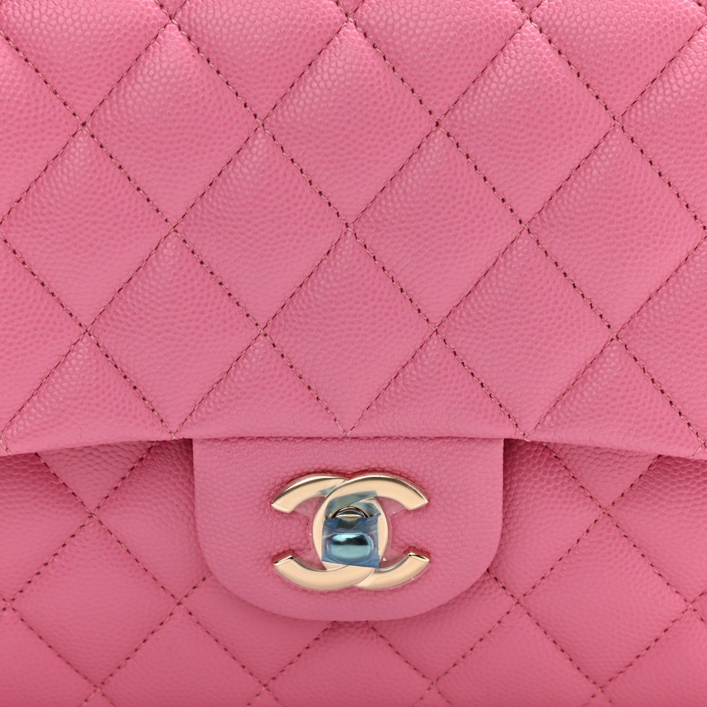 Caviar Quilted Medium Double Flap Pink