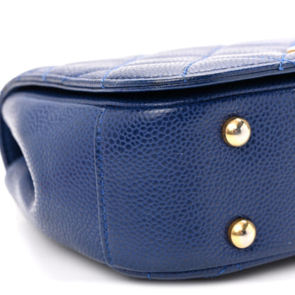 Chanel Caviar Mini Carry Around Flap Bag Blue 9 of 10