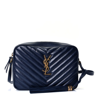 Saint Laurent Calfskin Matelasse Monogram Lou Camera Bag Deep Marine 1 of 4