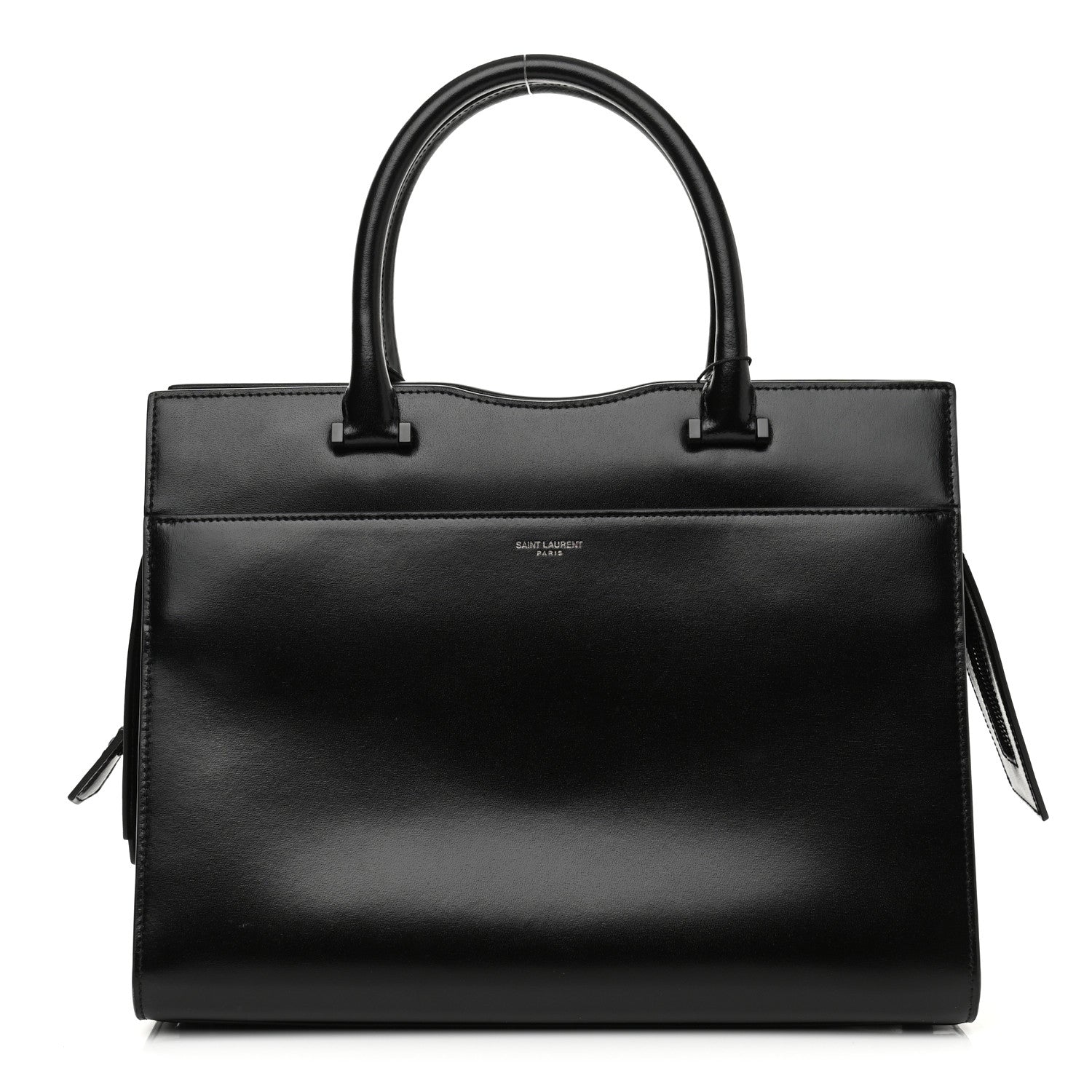 Saint Laurent Shiny Calfskin Medium Uptown Tote Black 1 of 12