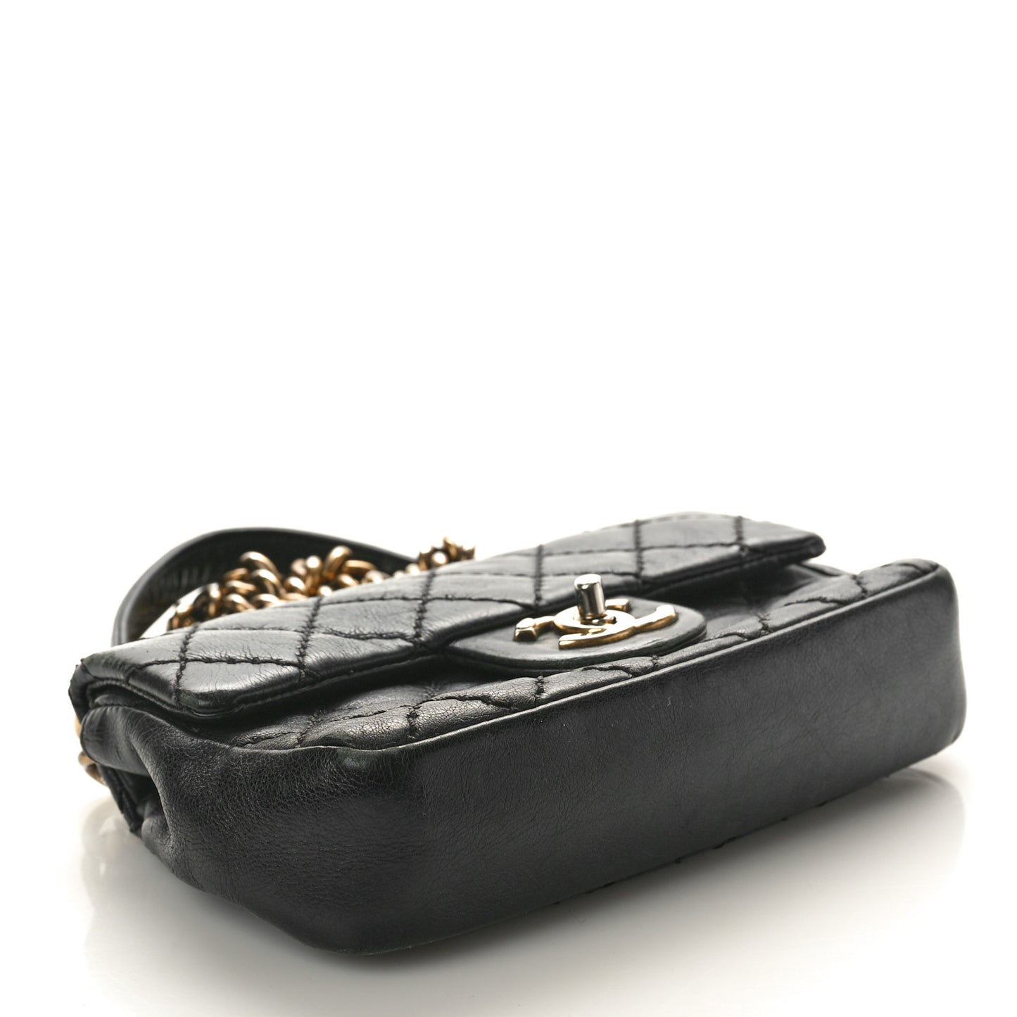 Calfskin Quilted Mini Urban Day Flap Black