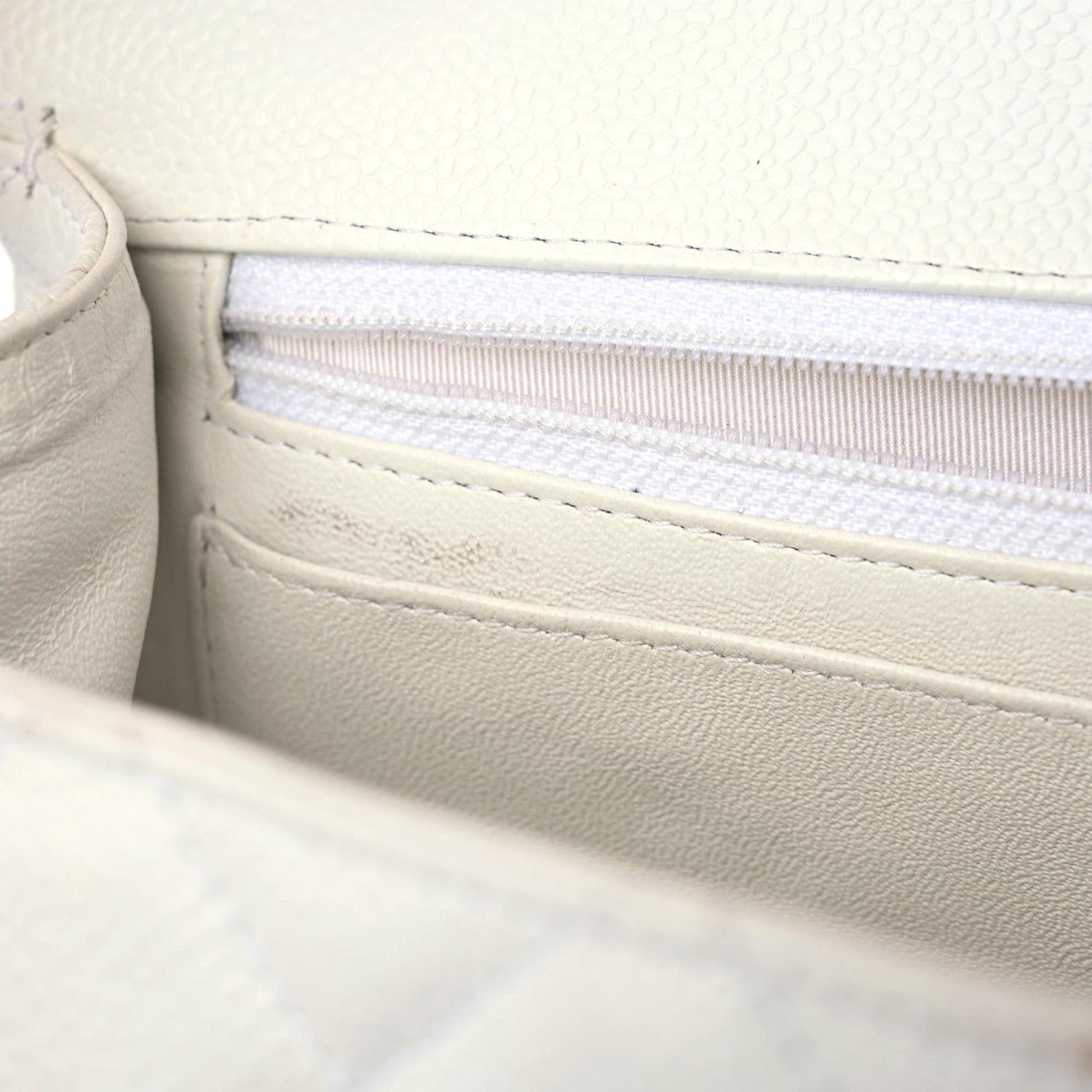 Chanel Caviar Quilted Maxi Single Flap White 13 of 22