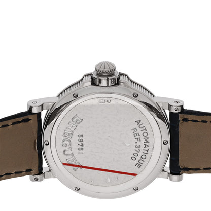 Breguet 18K White Gold Alligator 38mm Hora Mundi Marine Time Automatic Watch Silver 3700 4 of 5
