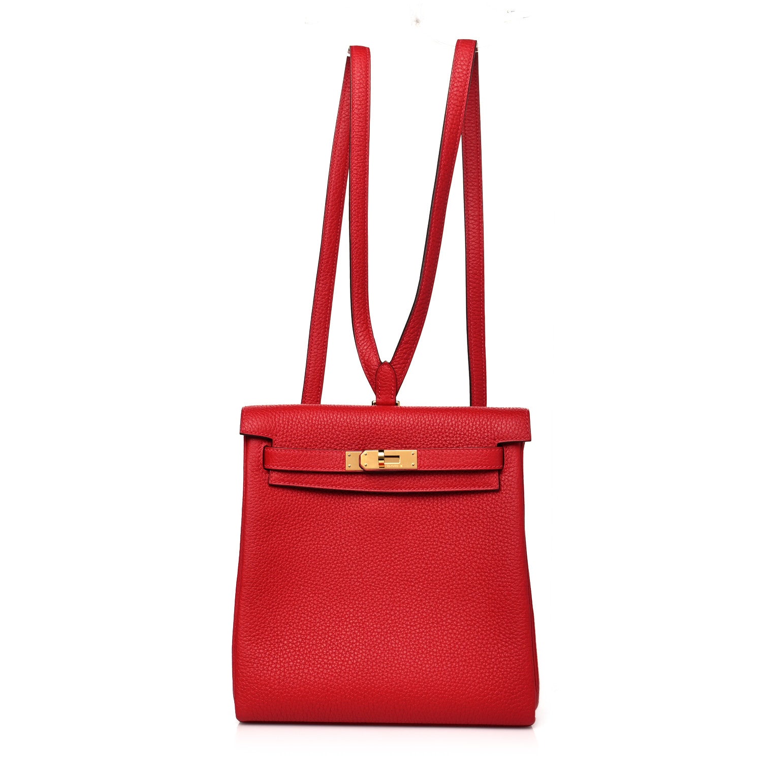 Hermes Taurillon Clemence Kelly Ado Backpack Rouge Casaque 1 of 10