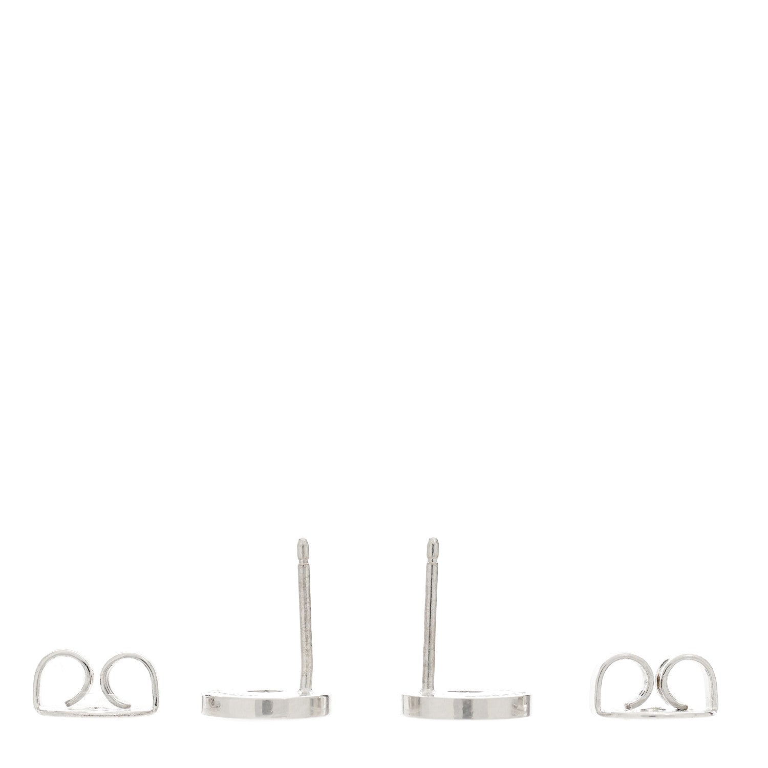Tiffany 18K White Gold Diamond 1837 Circle Earrings 3 of 4