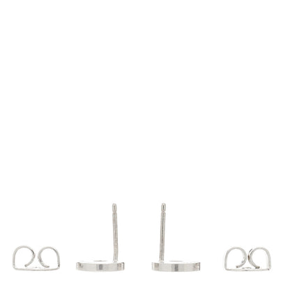 Tiffany 18K White Gold Diamond 1837 Circle Earrings 3 of 4