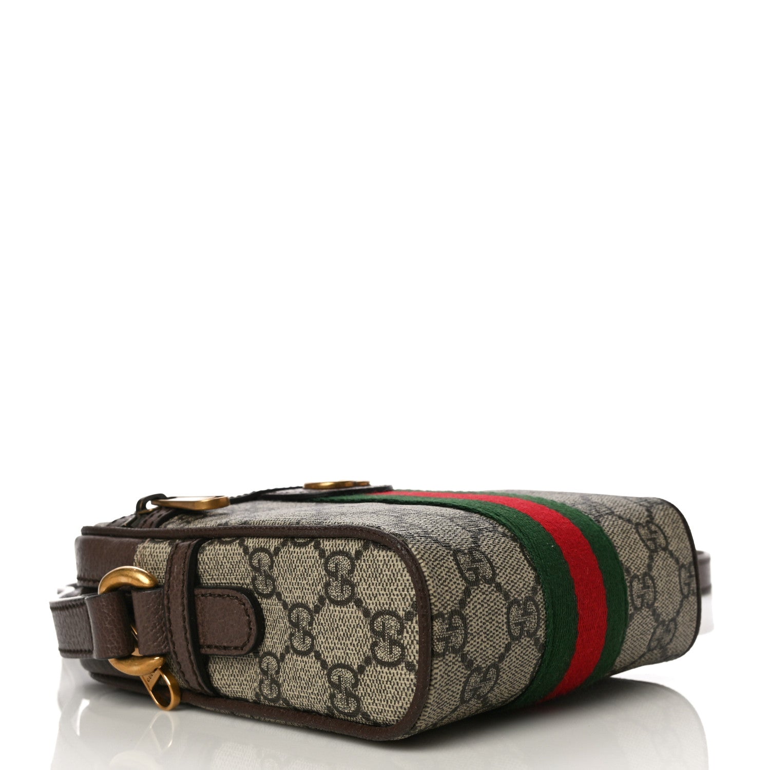 Gucci GG Supreme Monogram Web Mini Ophidia Messenger Brown 4 of 12