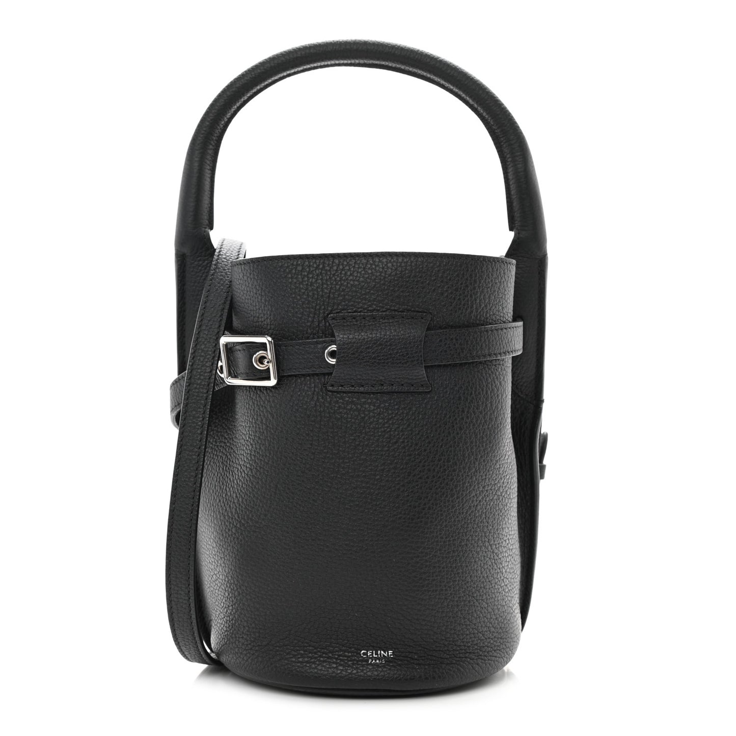 Grained Calfskin Nano Big Bag Bucket Black