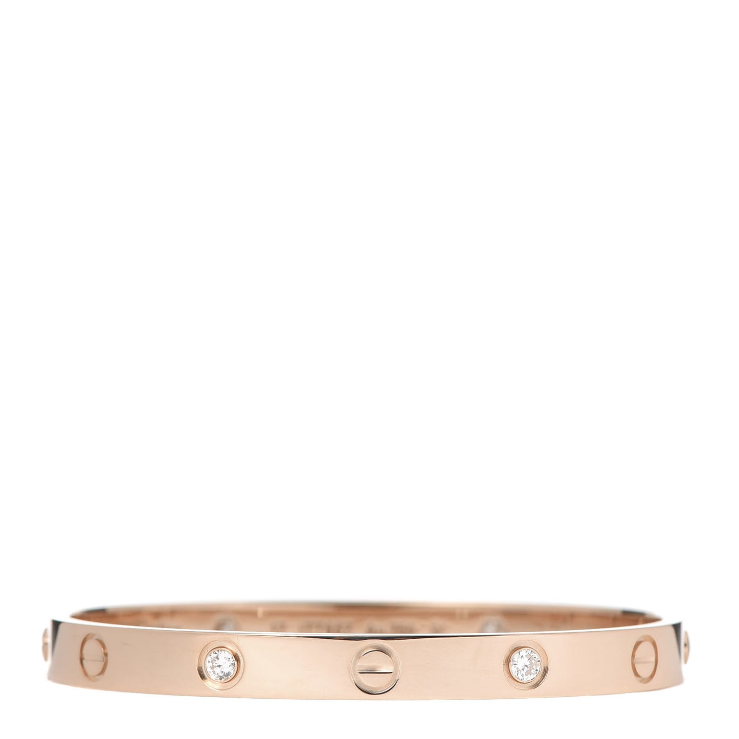 18K Pink Gold 4 Diamond LOVE Bracelet 17