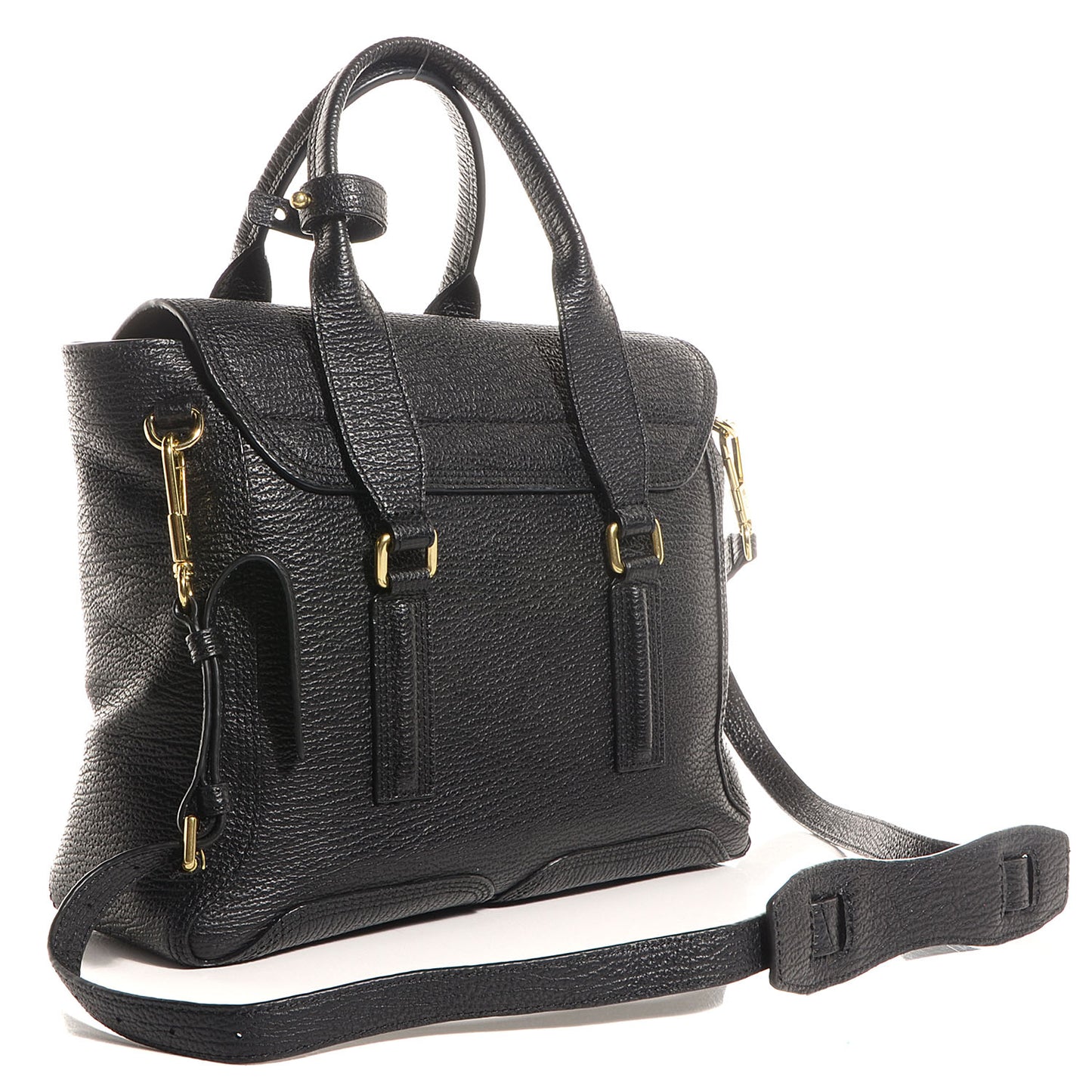 3.1 Leather Medium Pashli Satchel Black