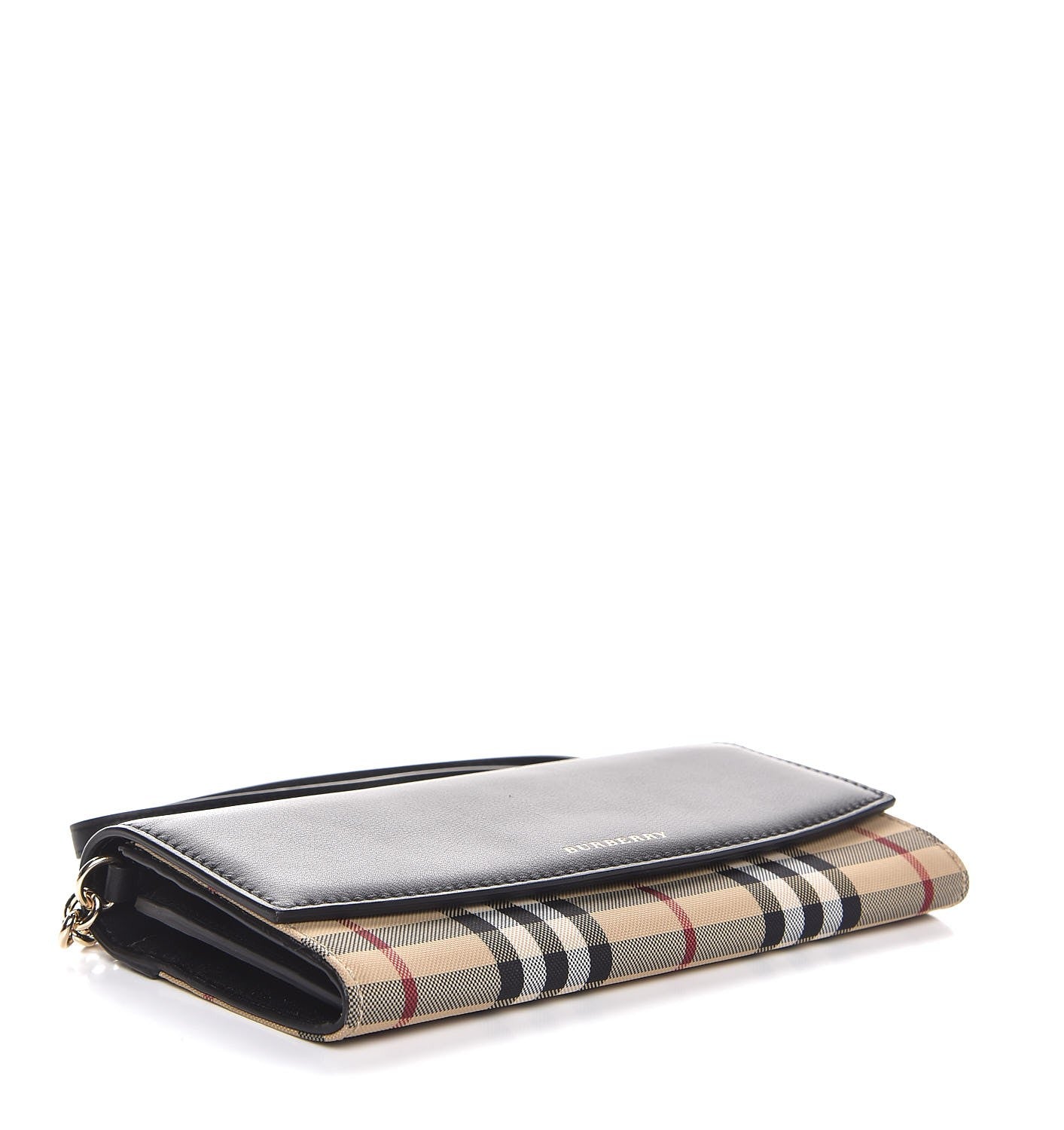 Calfskin House Check Henley Wallet On Chain Black