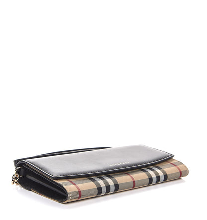 Burberry Calfskin House Check Henley Wallet On Chain Black 4 of 7