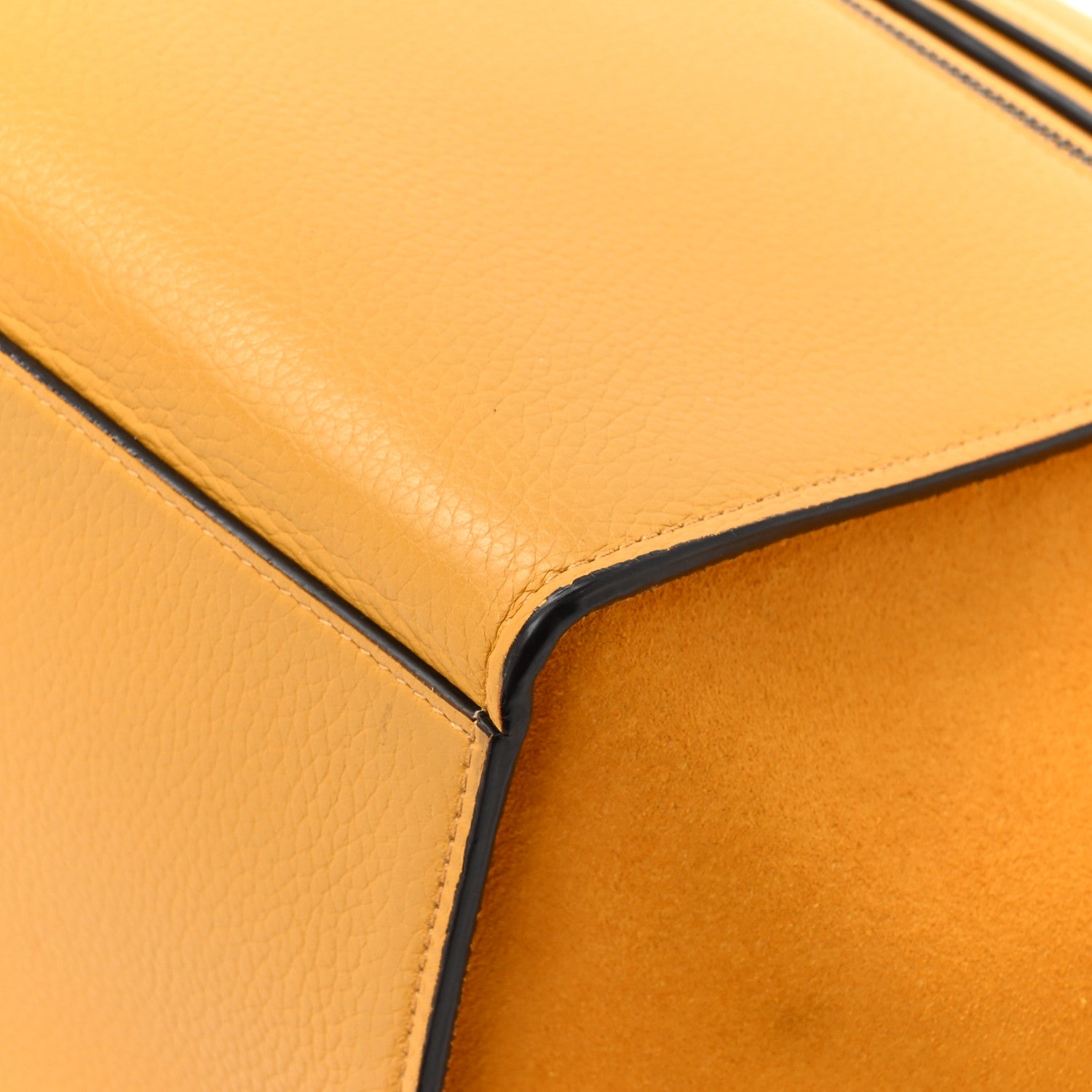 Celine Drummed Calfskin Suede Small Trapeze Ocre 18 of 18