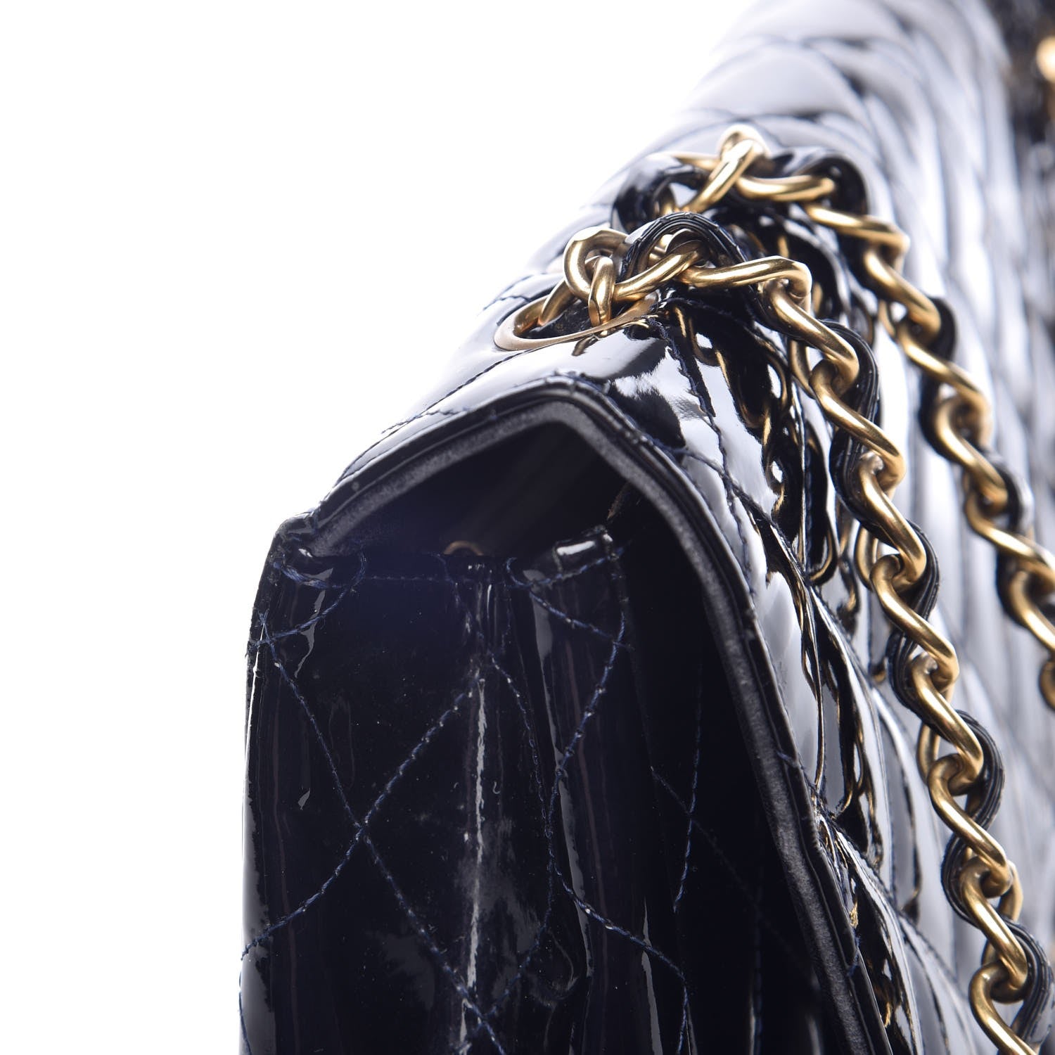 Chanel Patent Quilted Mobile Art Jumbo Single Flap Navy 15 of 17
