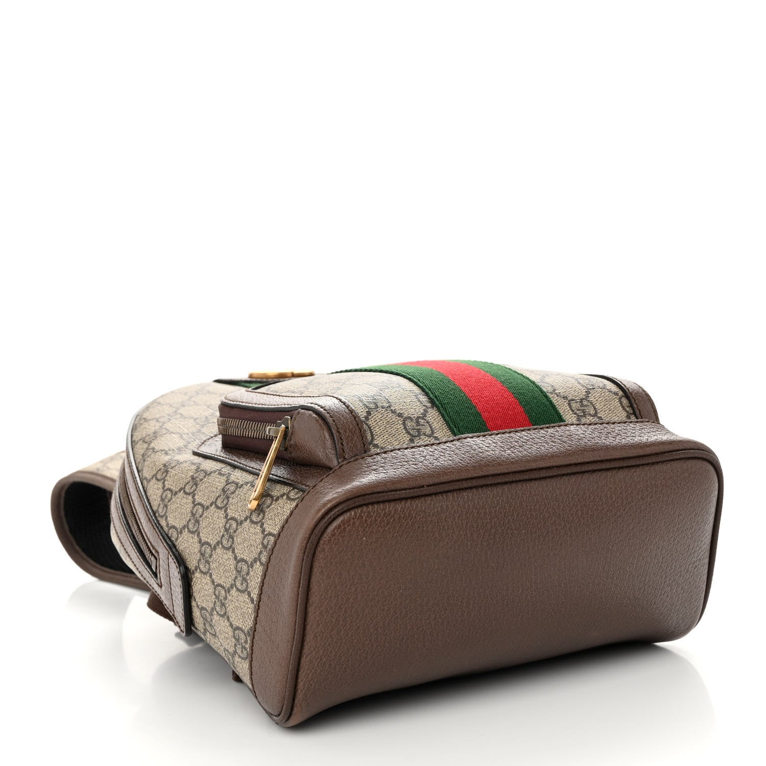 Gucci GG Supreme Monogram Calfskin Web Small Ophidia Day Backpack Beige Ebony New Acero 4 of 10