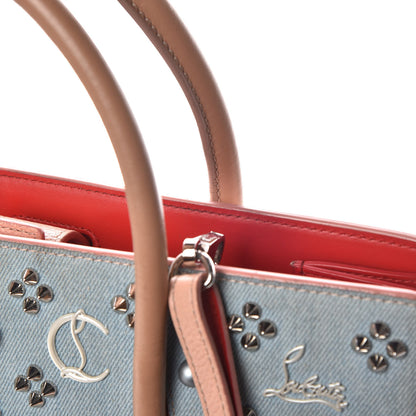 Christian Louboutin Denim Calfskin Patent Pearl Studded Loubinthesky Medium Paloma Blue 20 of 29