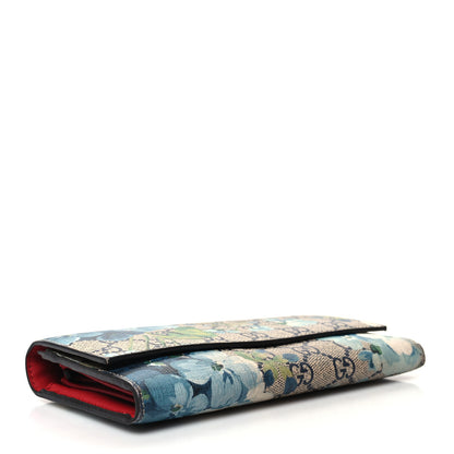 Gucci GG Supreme Monogram Blooms Continental Wallet Blue 4 of 12