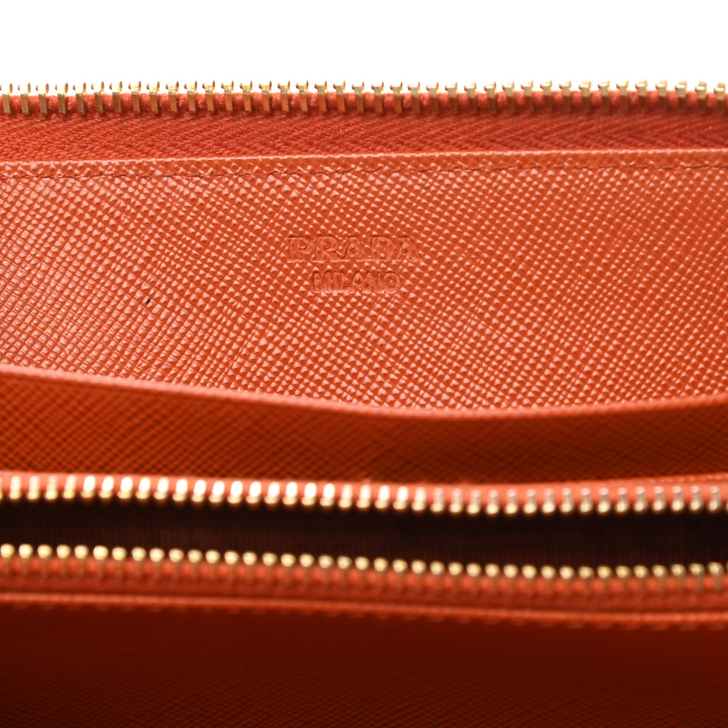 Prada Saffiano Fiocco Bow Zip Around Wallet Papaya 7 of 8