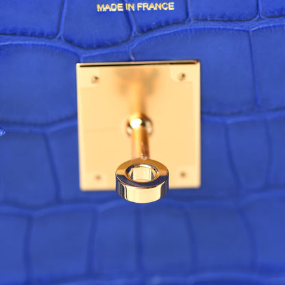 Hermes Matte Alligator Birkin 30 Bleu Electrique 23 of 34