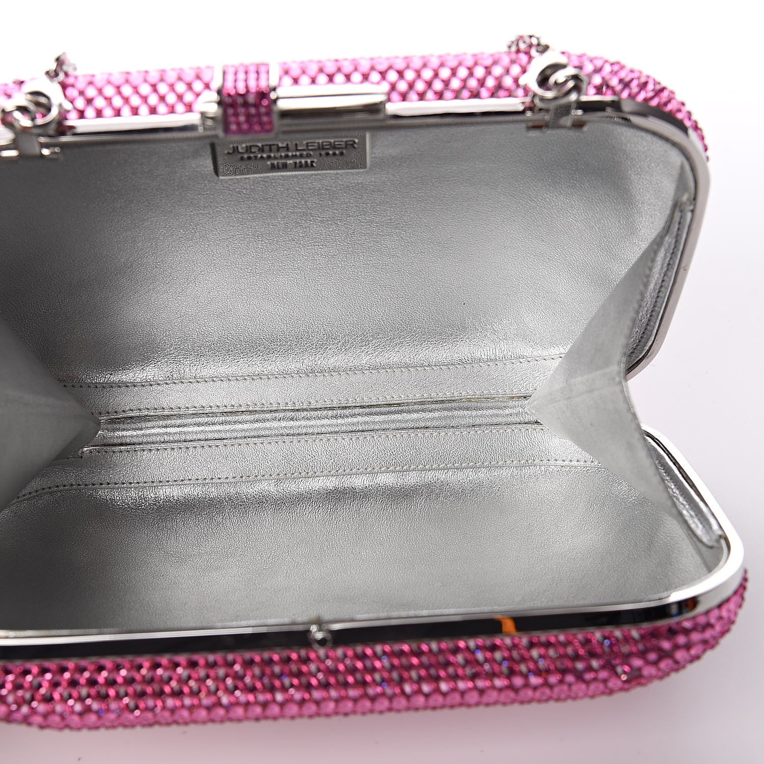 Judith Leiber Swarovski Crystal Minaudiere Clutch Pink 5 of 9