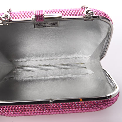Judith Leiber Swarovski Crystal Minaudiere Clutch Pink 5 of 9