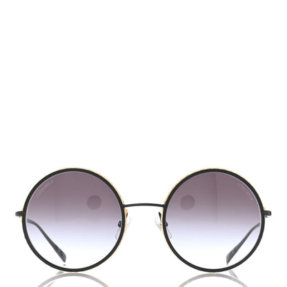 Chanel Metal Raffia Braided Round Sunglasses 4250 Black 2 of 13