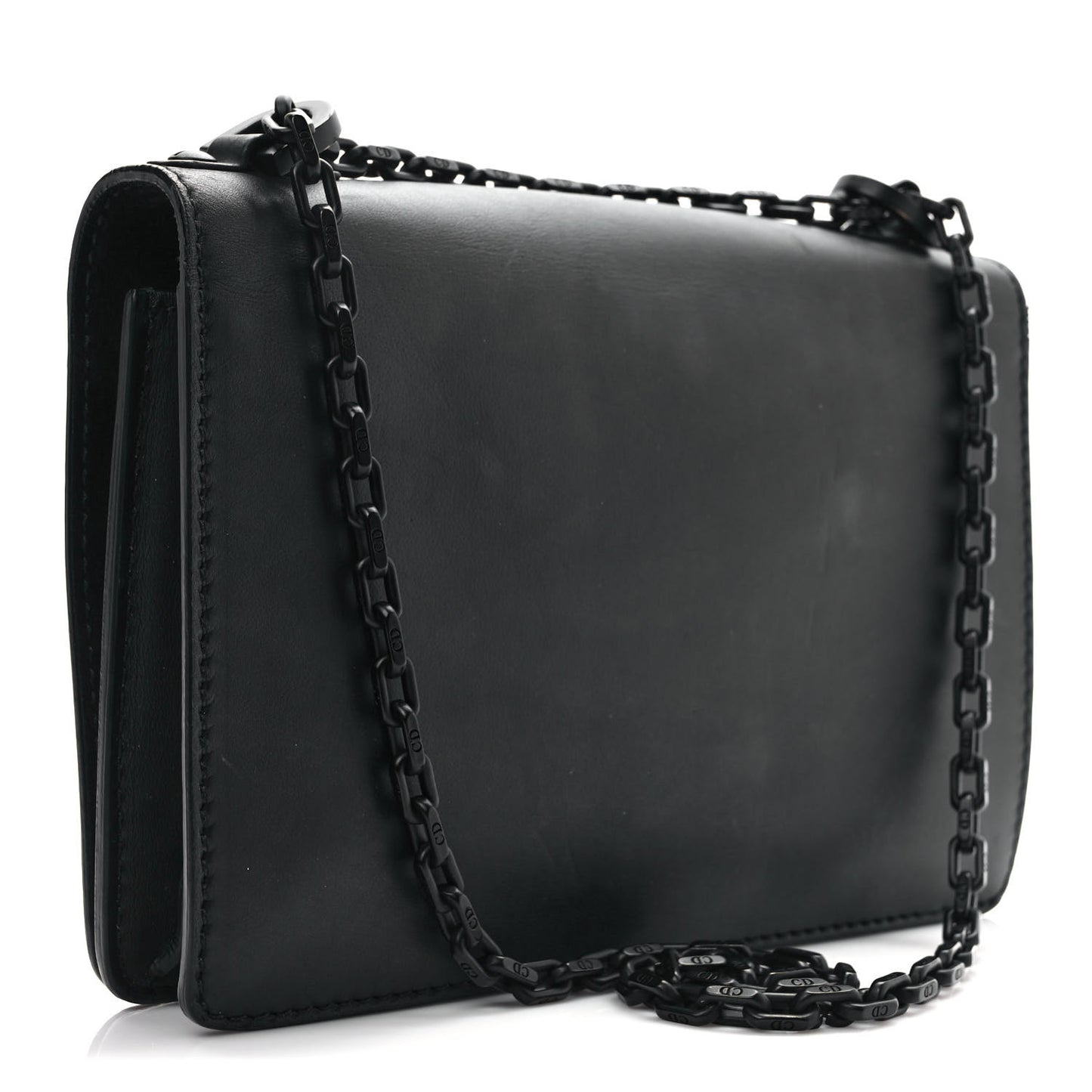 Ultra Matte Calfskin J'Adior Chain Flap Bag Black